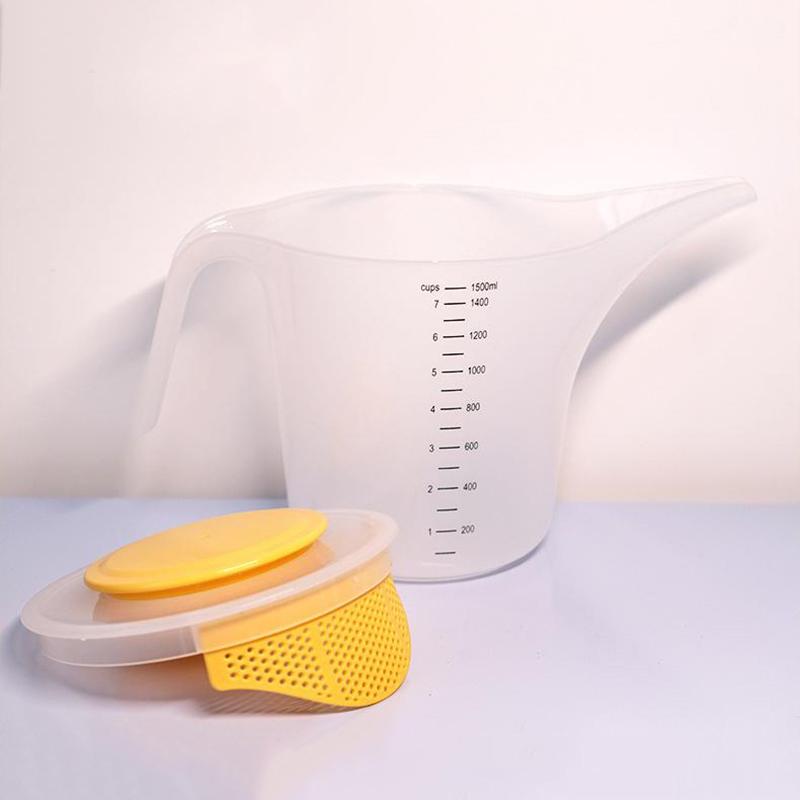 1500Ml Large Capacity Graduated Measuring Cup Plastic Clear Baking Measuring Cup Scale With Lid Household Beaker Kitchen Baking