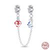Real 925 Silver Stars & Moon Sunflower Safety Chains Spacer Beads Charms Fit Qikaola 925 Bracelets DIY Jewelry