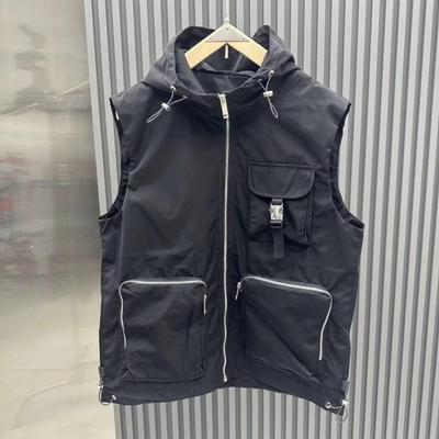 Men's Quick-Dry Multi-Pocket Hooded Vest - Solid Color, Casual, Sleeveless Gilet for Autumn Trends