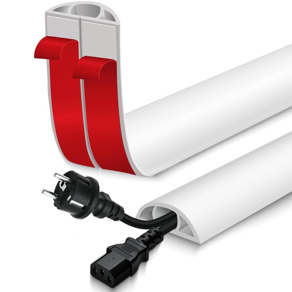 Professional Self Adhesive Floor Cord Cover 1m Trimmable Cable Management PVC Low Profile Power Cord Protector Home Office