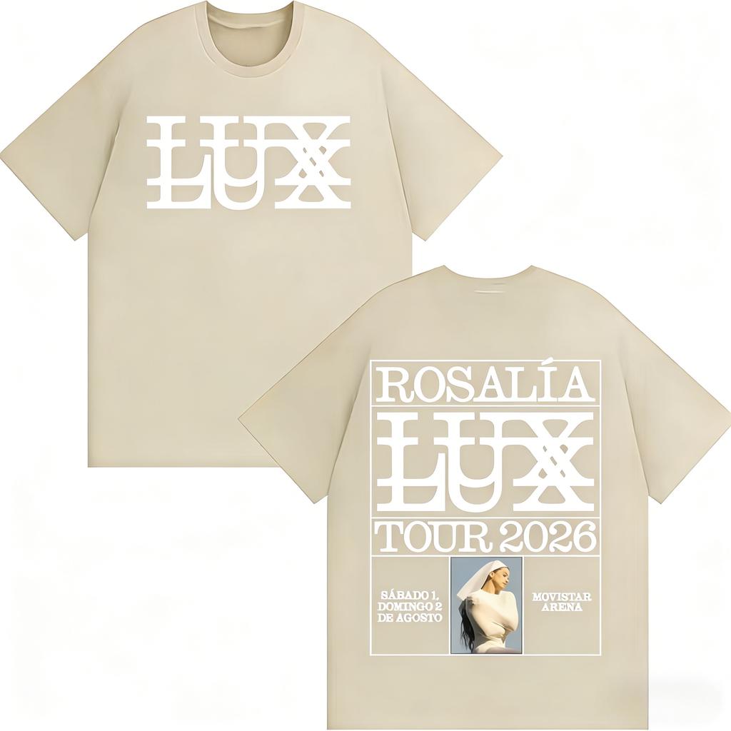 Rosalía Rosalia LUX Album Tour 2026 Graphic 100Cotton Unisex Shirt Y2k Hip Hop Style Summer Unisexs Short Sleeve Tshirt Fan Gift