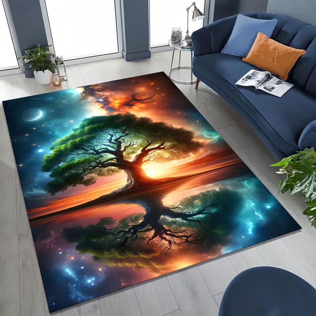 Nordic Dream Tree of Life Symbol Totem Yggdrasil Rug for Bedroom Living Room Sofa Home Doormat Decor,kid Non-slip Floor Mat Gift