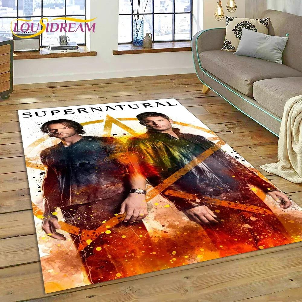 SPN Newest Supernatural Dean Sam 3D Carpet Rug for Bedroom Living Room Home Sofa Decoration,Children Game Large Decor Floor Mat