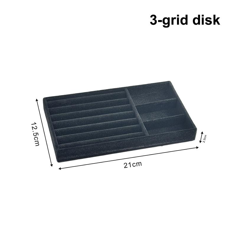 Flockovaný šperkovnicový displejový podnosový stojan Více stylů pro náhrdelník, náramek, náušnice, prsten Organizér Box