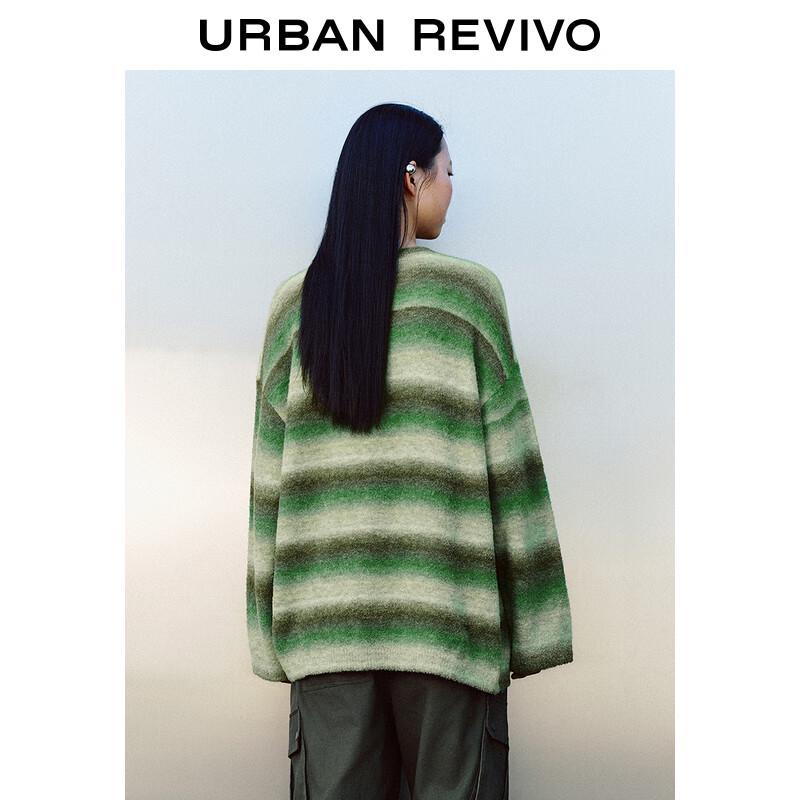 UR Damski sweter w stylu retro, blok kolorów, luźny splot