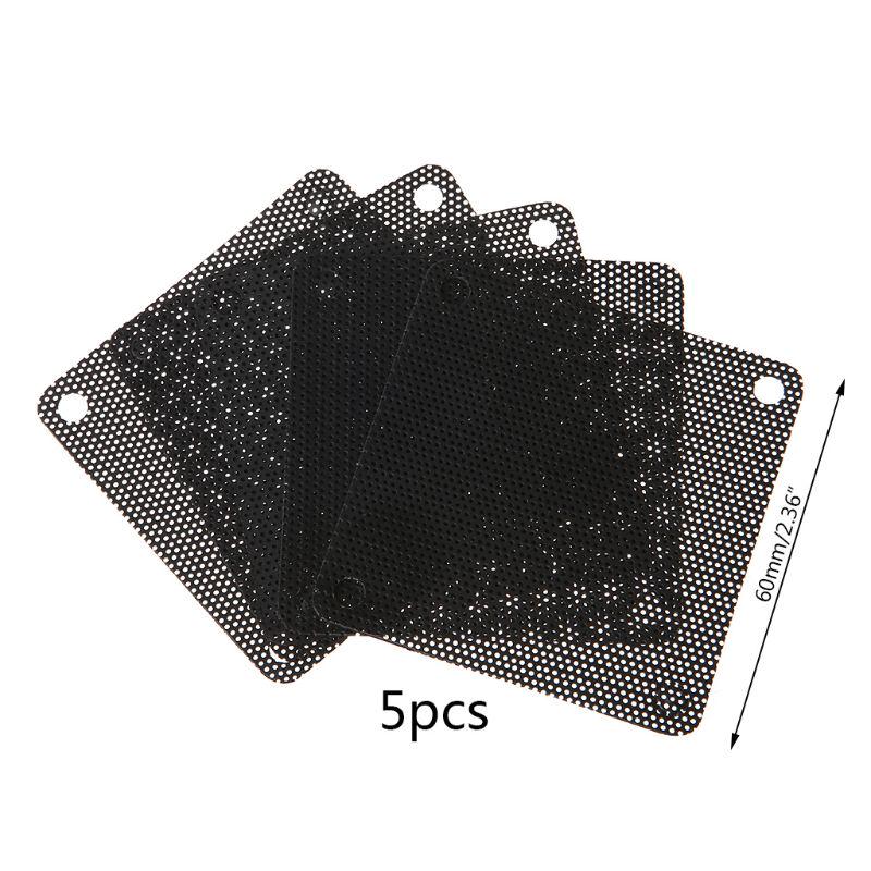 5PCS PVC Fan Dust Filter PC Dustproof Case Cuttable Computer Mesh Cover 40mm 50mm 60mm 70mm 80mm 90mm 120mm 140mm Mesh Black