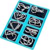Nine-Link Luban Lock Puzzle Metal Buckle Set - 8-Piece Ring Unlocking Toy Set Box