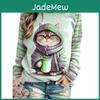 Winter Herbst Und Damen Pullover Bluse Rundhals Sweatshirt Katze Schulter Einsatzbereich Langarm Top