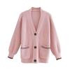And Winter New Arrivals Women's Clothing Zr European and American Style Fashionable Versatile Loose Long-Sleeved Slimming Sweater Cardigan Jacket