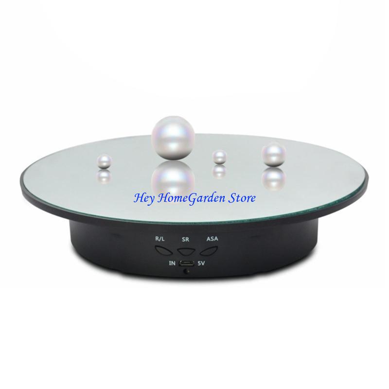652F 3 Speeds Electric Rotating Display Stand Jewelry Holders Battery/USB Power Rotating Display Stand