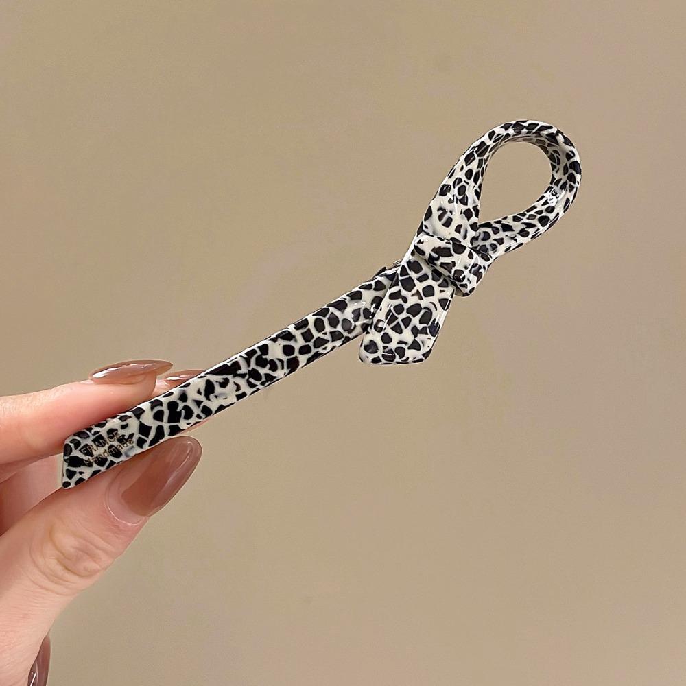 BEPAN Retro Leopard Print Acetic Acid Bow Hair Clip Korean Style Barrettes Bowknot Hairpin wear Side Clip Girl