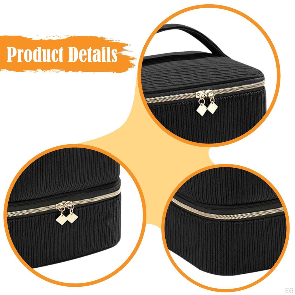 Nail Polish Storage Bag Carrying Case Dustproof Large with Handle Organizer Box for Lipstick Perfume