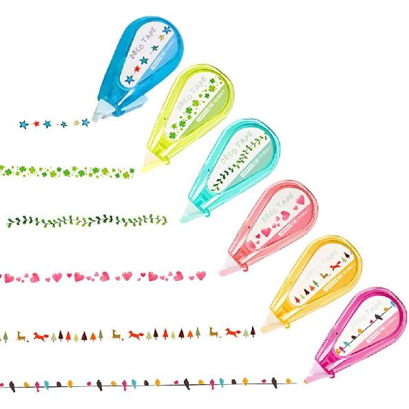 

6 шт. Декоративная корректирующая лента, Милая корректирующая лента с мультяшным рисунком, Декоративный изогнутый хайлайтер для DIY скрапбукинга, журнала, поздравительной открытки, письма
