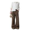 American street retro solid color drape trousers men's trendy brand loose wide-leg casual versatile old money style trousers