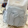 Damen Rucksack Studenten Schultasche College Stil Schleife Polo Punkt Rucksack