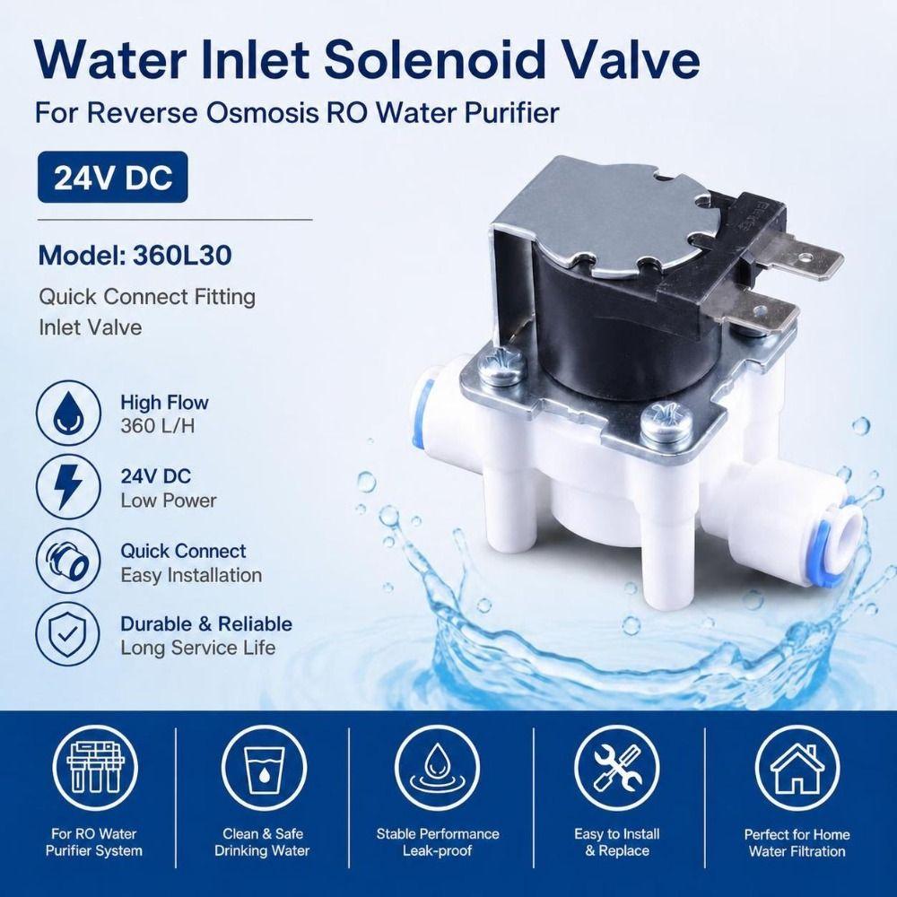 DC 24V Electromagnetic Valve Fast Response RO Solenoid Valve Water Purifier Valve Water Filters