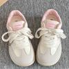 Little White Shoes Women's 2025 Summer New Pink Ugly Cute Moral Training Shoes Chic Niche Korean Version Round Head Learning Casual Board Shoes