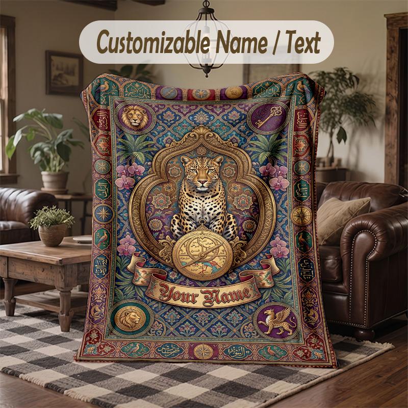 Roses Shadows Theme Throw Blanket Custom Name Text Personalized Blanket Soft Cozy Blanket for Home Sofa Bed