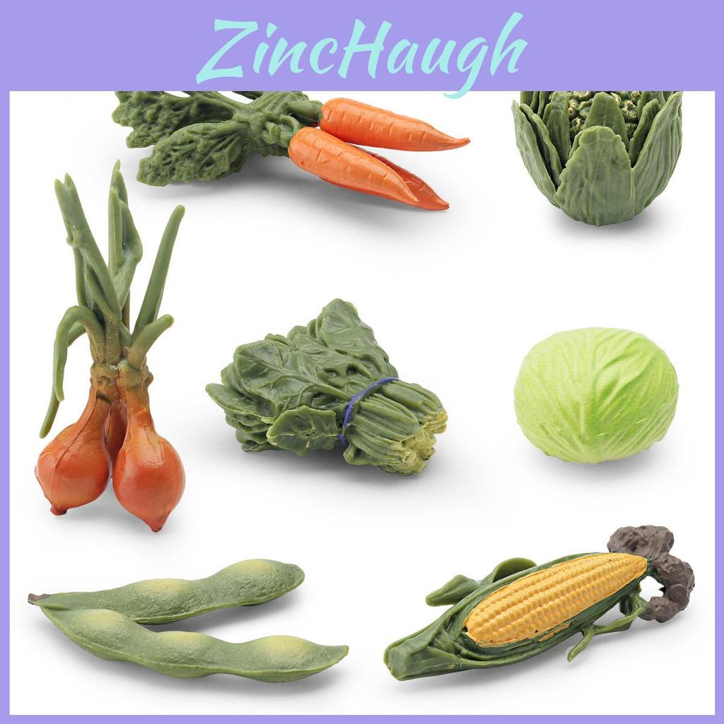Lifelike 7 Piece Pvc Vegetable Model Set Featuring Spinach Carrot Corn Cabbage Onion Edamame Ideal For Display Or Play