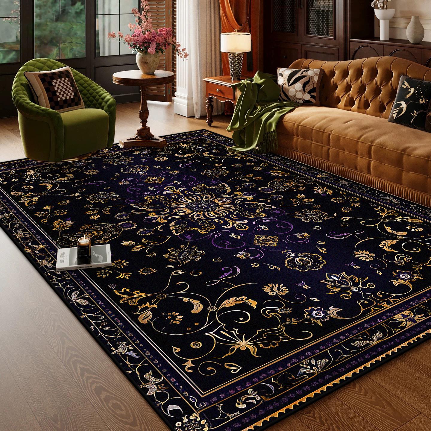 

Килим для вітальні в перському стилі, розкішна прикраса, килими з пухнастим ворсом для зони дивана, килимки для дому, нековзний, миючий, для підлоги, з можливістю індивідуального замовлення 60x90cm