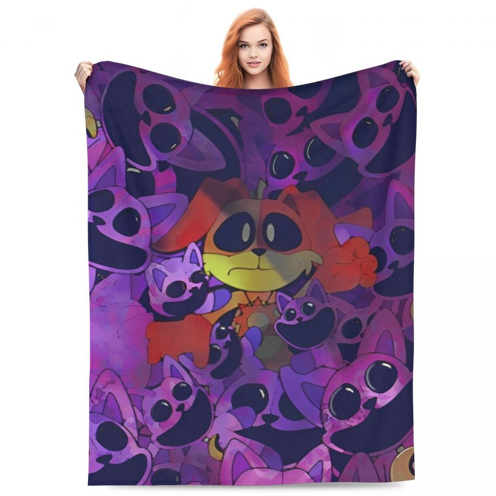 Catnap Knitted Blanket Velvet Cartoon Toy Ultra-Soft Throw Blanket for Airplane Travel Bed Rug