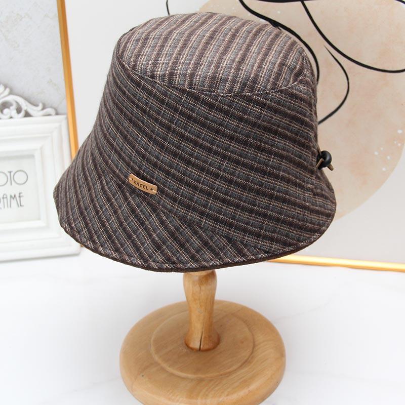 Bucket hat Korea new plaid gradual change ins bucket hat women's early autumn niche design basin hat