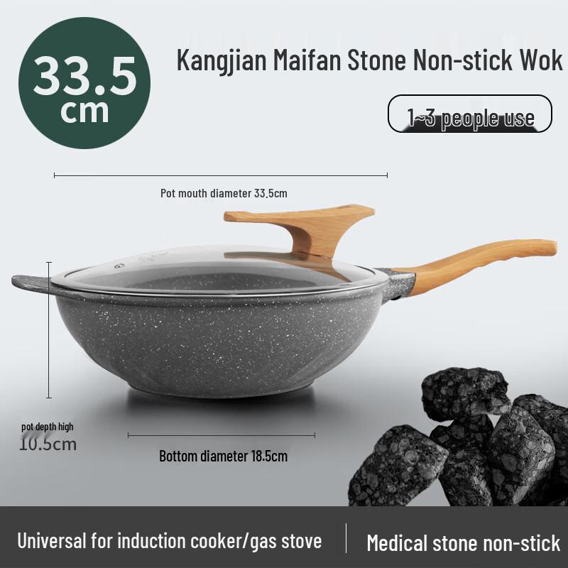 ZISIZ Non-stick Aluminum Stir-fry Pan