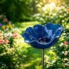 Metal Flower Garden Stake Pollinator Friendly Water Feeder Outdoor Bird Bath with Stake Bee Watering Station for Garden Lawn Yard Decor