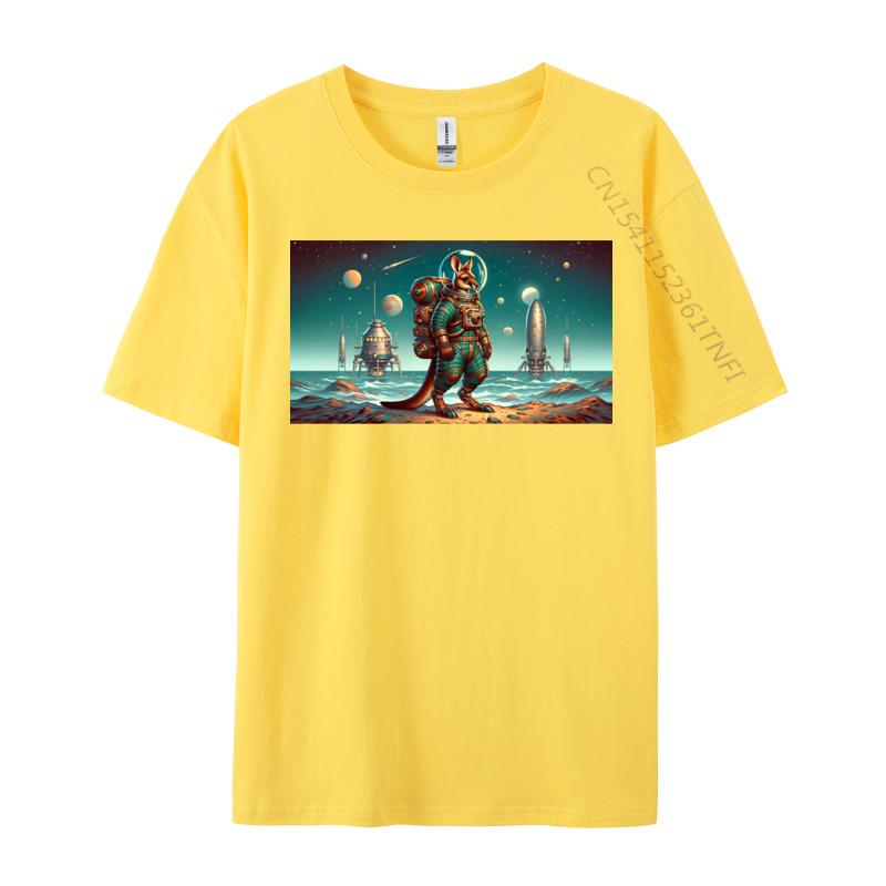 Atompunk Kangaroo Astronaut Tshirts All Cotton Tops Shirt for Unisex Beach Tshirts Brand New Graphic Tees