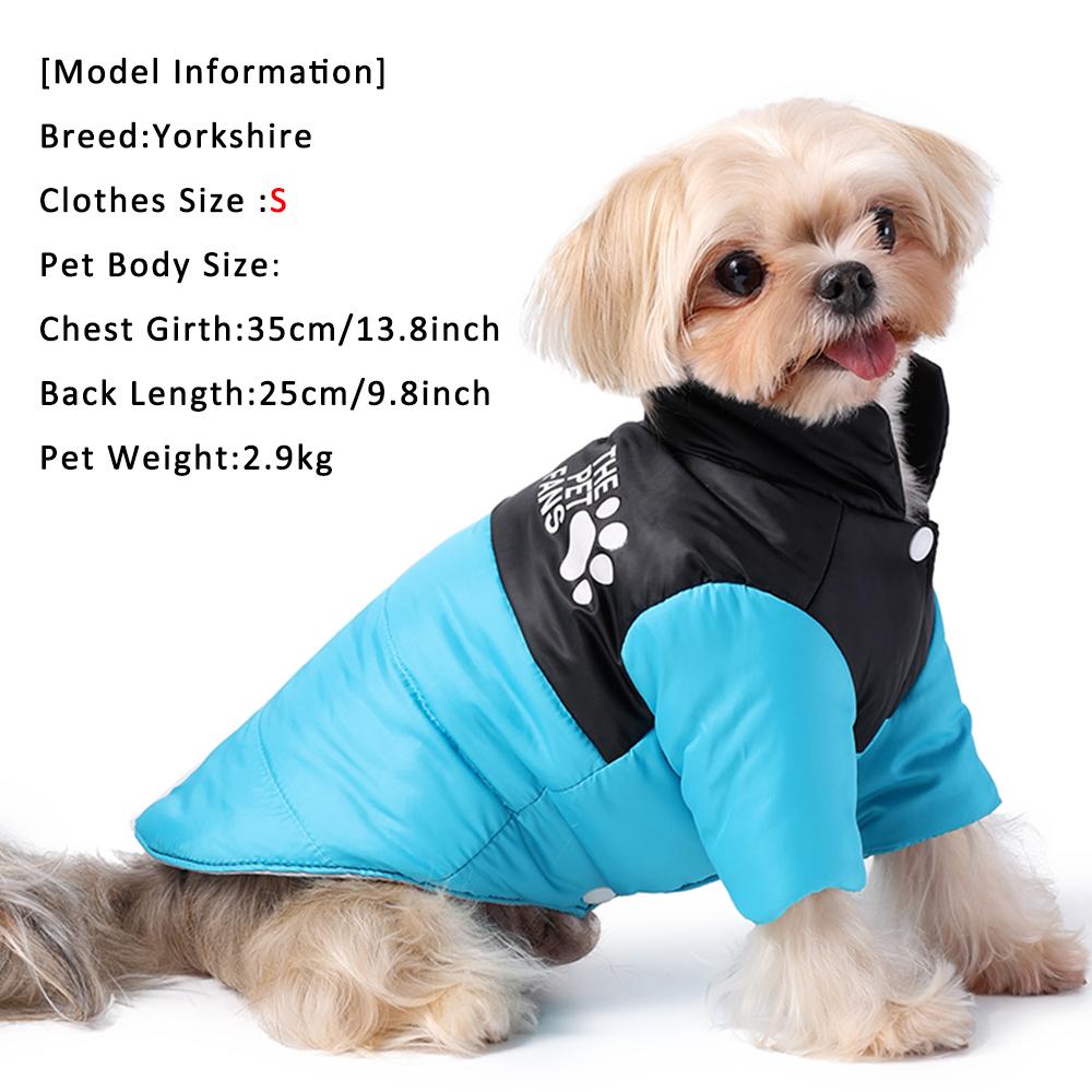 Wendbare Hundejacke für kleine mittelgroße Hunde Wasserdichte Haustierkleidung für Winter Warm Haustier-Outfits Chihuahua Yorkshire Mops Kostüm