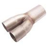 2-1 Stainless Steel Motorsports Exhaust Merge Collector Dual 2" ID and Inlet Single 2.5" OD Outlet Merge Collector
