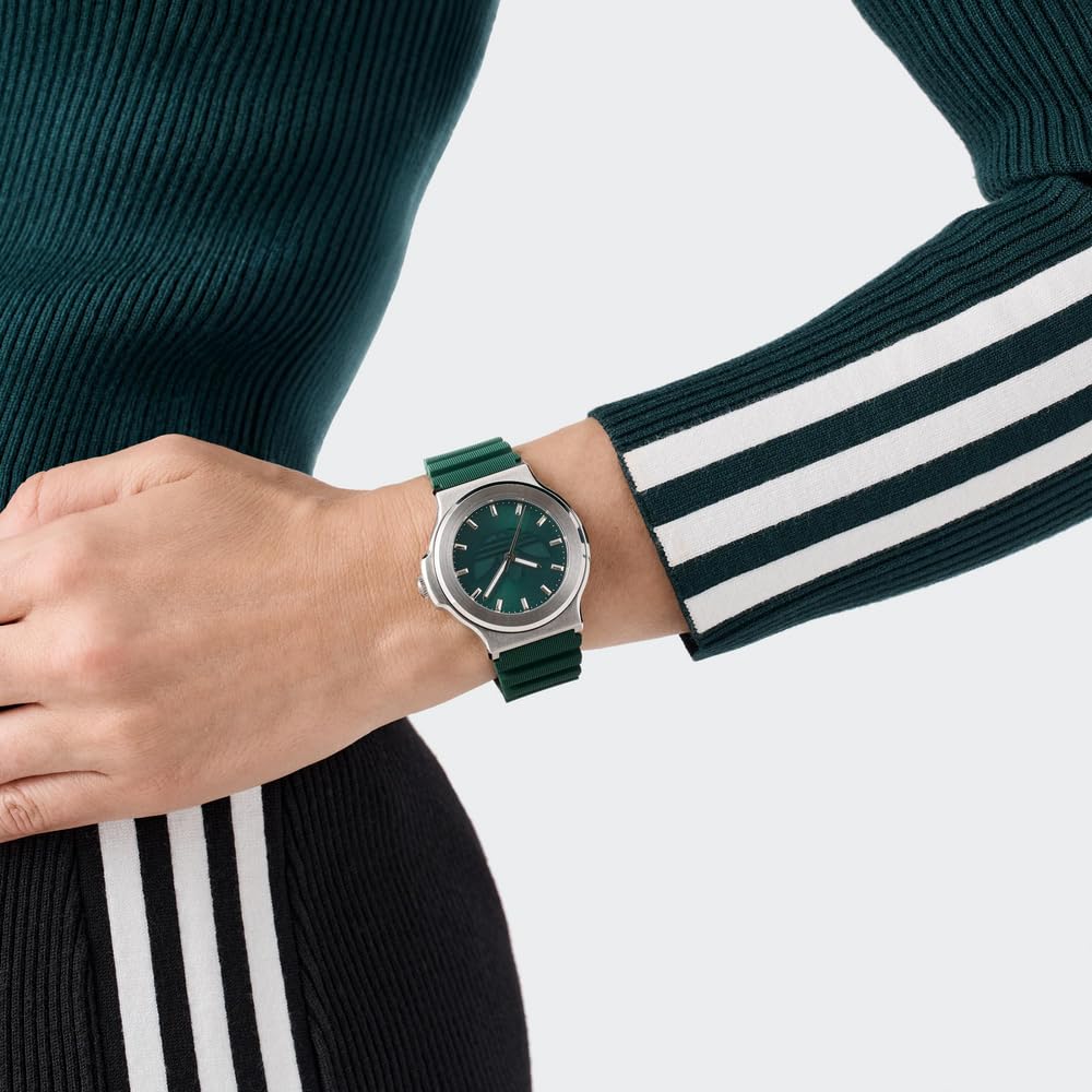 Montre Unisexe Adidas Originals Adidas Expression Three Quartz 5 ATM Étanche Vert Minéral Acier Inoxydable, AOFH25501, Mouvement, Résistance, Verre,