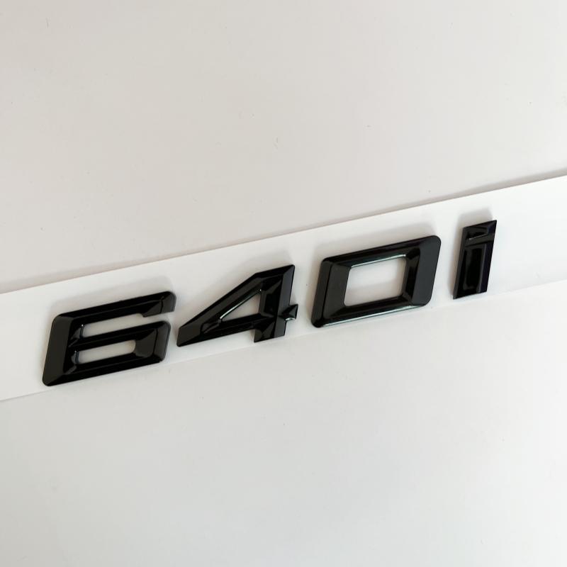 New Font Numbers Letters 630i 635i 640i 645i 650i Top ABS Emblem for BMW 6 Series Car Trunk Nameplate Logo Sticker Black Chrome