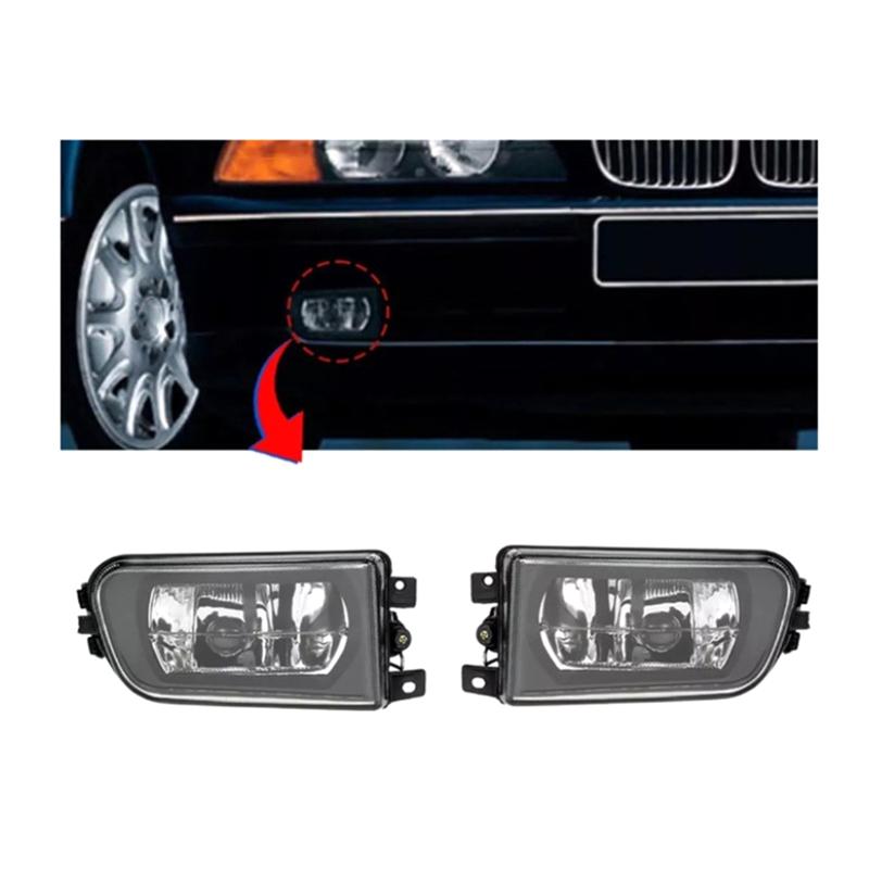 1Pair Front Bumper Fog Light Housing 63178381977 63178381978 For BMW 5 Series E39 528I 540I Z3 1997-2000