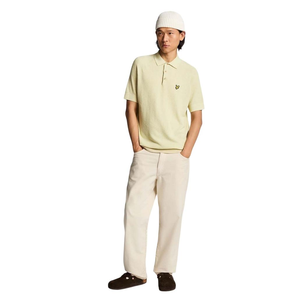 Lyle & Scott Mens Linen Blend Knitted Polo Shirt
