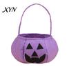 Portable Candy Storage Bag Halloween Pumpkin for Kids, Reusable Non-Woven Trick or Treat Bucket, Bags Face Snack Holder Basket with Handle Party