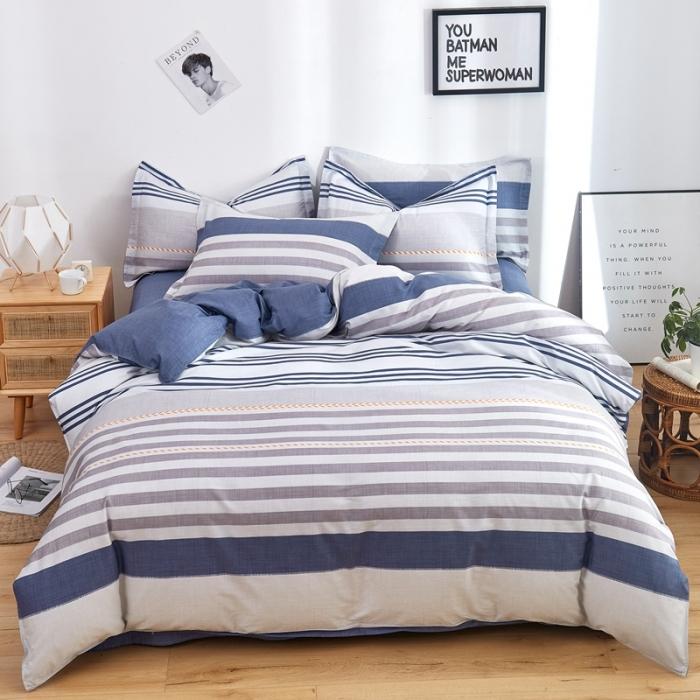 Abstract Geometric Bedding Set Queen Size Geometry Rectangle Square Cotton Duvet Cover Pink Purple Comforter Cover for Boys Girl