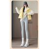 Women High Waist Thickened Fleece Thermal Leggings Outer Wear Winter Warm Pants