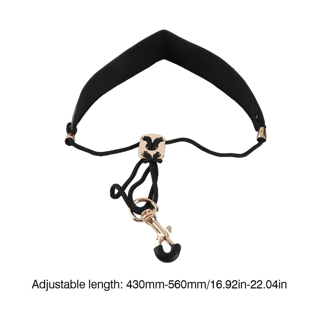 Adjustable Saxophone Neck Strap Leather Sax Strap Metal Hook for Tenor Soprano Alto Saxophones Clarinet