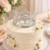 Mini Crown Cake Toppers Metal Rhinestones Princess Tiaras Royal Decors with a Bright Finish for Decorating Cake, Bouquets, Flower Gift Boxes, and Gift
