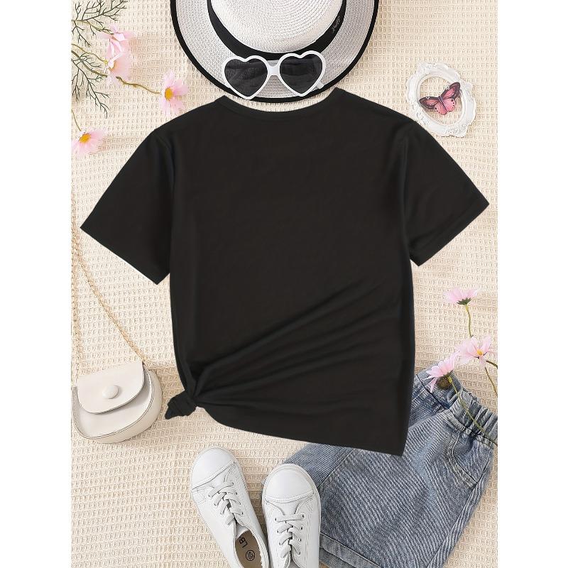 European Size Girls Round-neck Short-sleeved T-shirt with Unique English patternsWSL Girl STAY Wild MOON CHILD