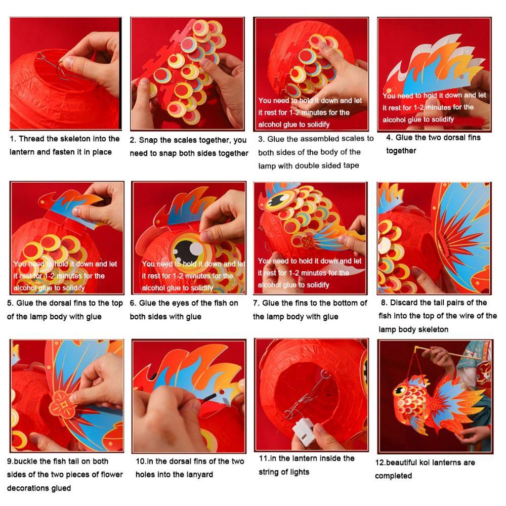 Paper Fish Middle Autumn Festival Lantern Handmade Handheld Lantern  Cultural Events