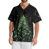 Men's Printing Short Sleeve V-neck Working Blouse Chest Pocket Carer Top