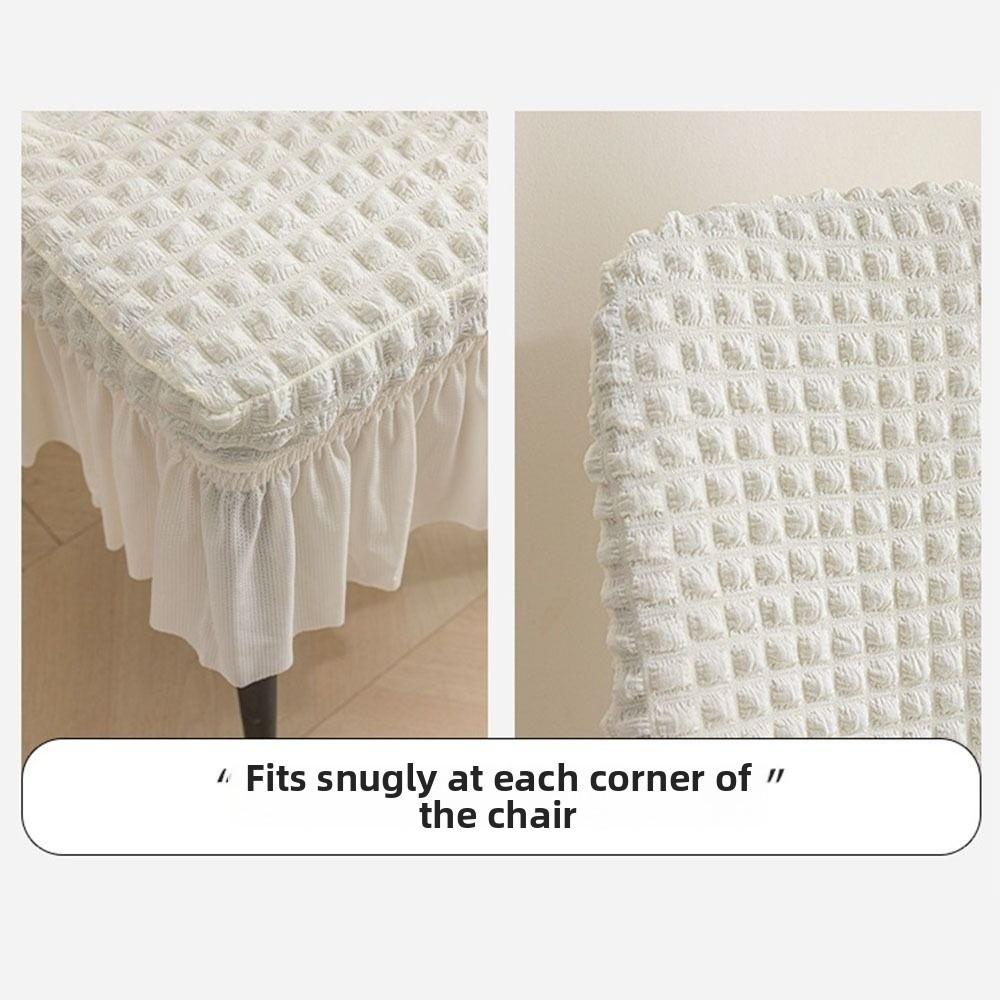 Breathable Elastic Chair Cover Wrinkled Fabric Full Wrap Stool Cover Dining Chair Cover Kitchen