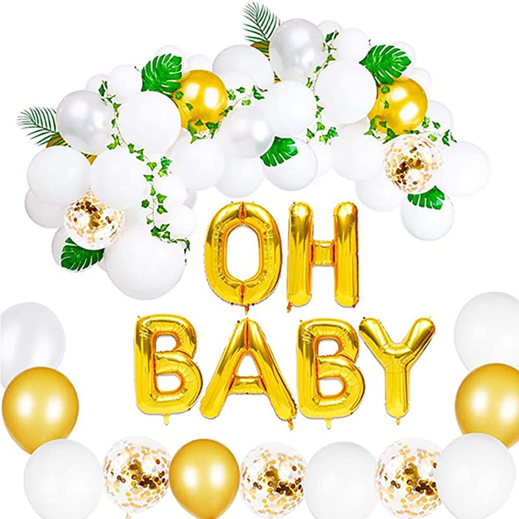 KINOKINO Baby Shower Decorations Confetti Balloon Arch Green Garland