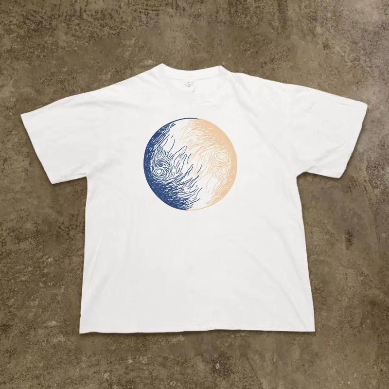 2026 Summer Thread Loose Fit Short Sleeve Tshirt For Men And Women Retro American Suitable For Both Men And Women