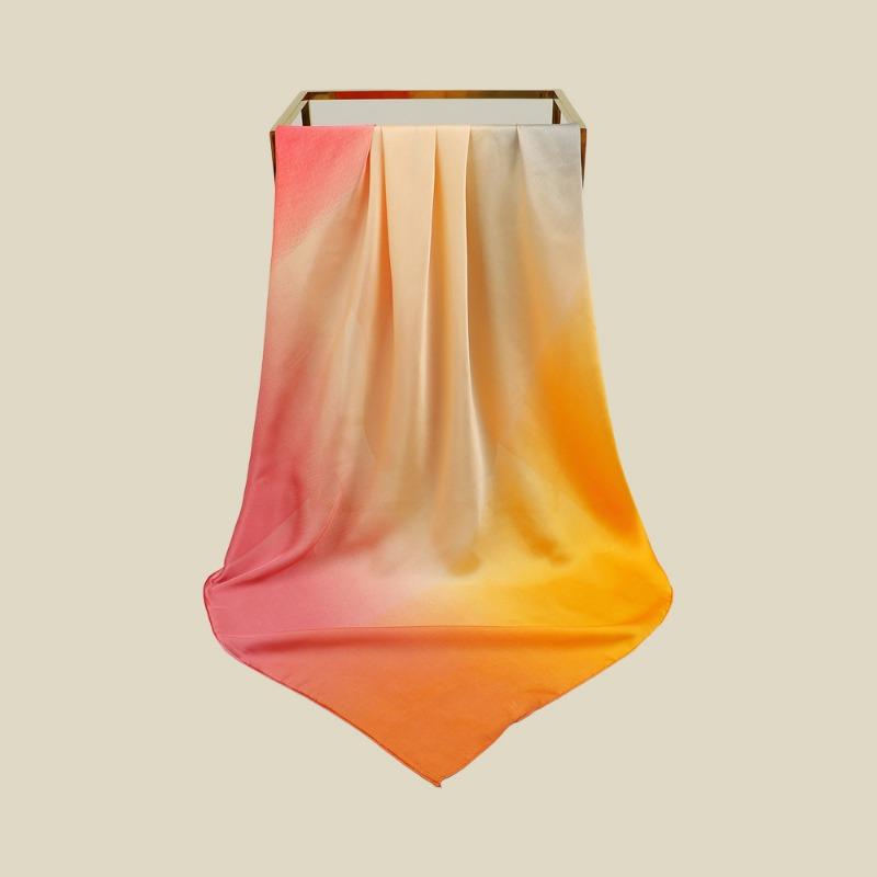 

Новый шелковый квадратный шарф с имитацией градиентного изменения цвета, см, модный универсальный платок, ремешок, мягкий, удобный, приятный к коже шелковый шарф 90CM