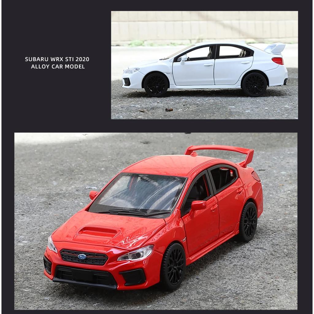 1/30 Subaru Impreza WRX STI Alloy Sports Car Model Diecast Metal Racing Vehicles Car Model Sound Light Simulation Kids Toys Gift