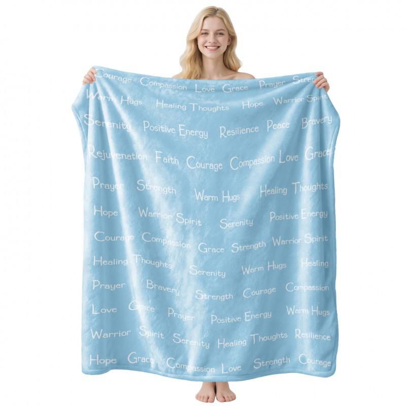 Soft Fleece Blanket With Customizable Gift Text Print Sofa Nap Or Air Conditioning Use