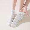 Sock Children's Spring/summer Striped Mushroom Lace Ankle Socks Trendy Versatile Breathable Cotton Short Socks with Lace